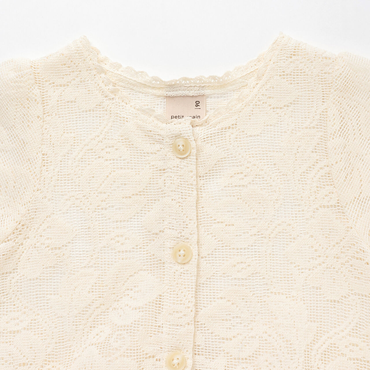 [Link] Lace Cardigan (Kids Size),Light beige, large image number 6