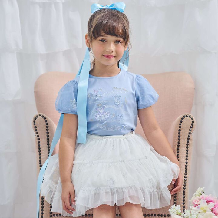 Ballet & Music Note Puff Sleeve T-Shirt,, medium