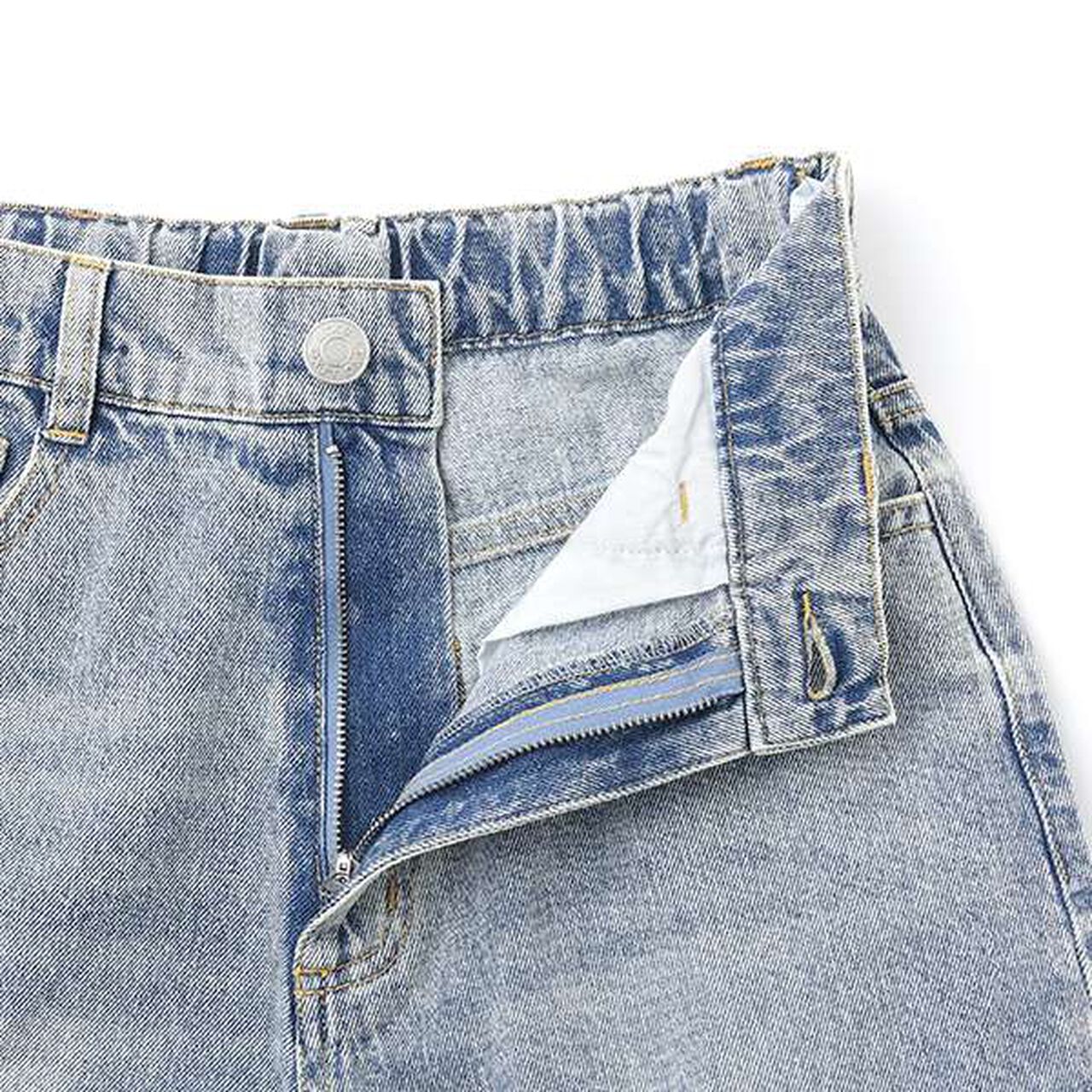 Distressed Wide Pants,Blue, large image number 12