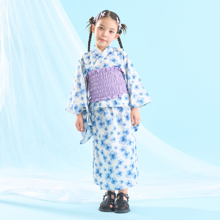 [Easy Wear♪] [Cool Touch] 4-Way Separate Yukata with Obi (OHANA) [Kids Girls],Coral red, medium image number 29