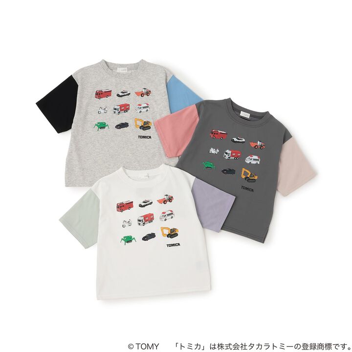 [TOMICA] Stain Resistant Quick-Dry UV Kaiteki Tenjiku Color-Blocked T-Shirt,Pearl white, medium image number 12