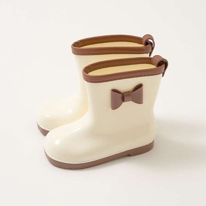 Bi-Color Rain Boots with Ribbon,Black, medium image number 5