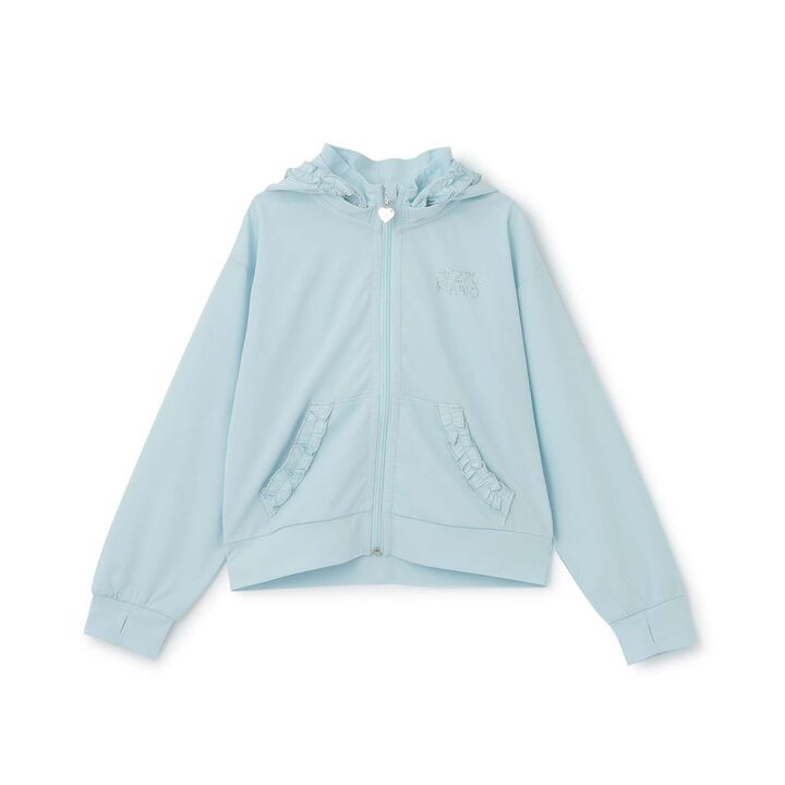 Heat Shielding Frill Zip Parka,Blue gray, medium image number 0