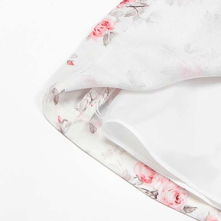 Lace Collar Floral Dress & Jacket Set,Pearl white, medium image number 6