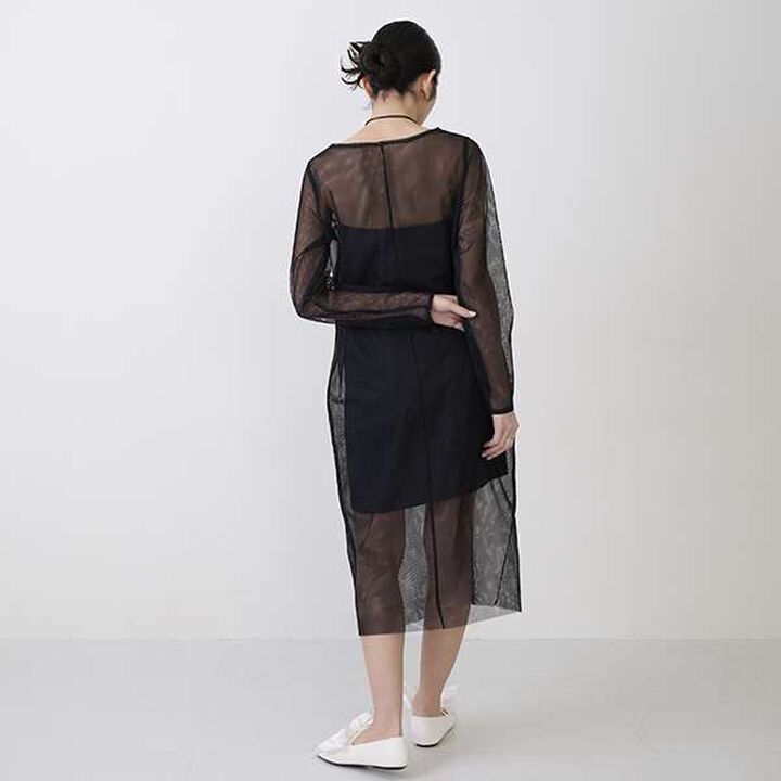 [LADIES] Sheer One-Piece Dress with Inner Lining,Light gray, medium image number 6