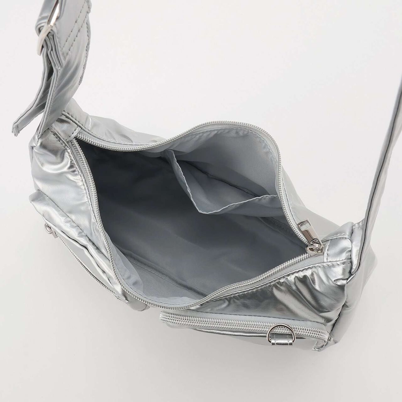 [LTXC] Front Pocket Buckle Shoulder Bag,Blue, large image number 6