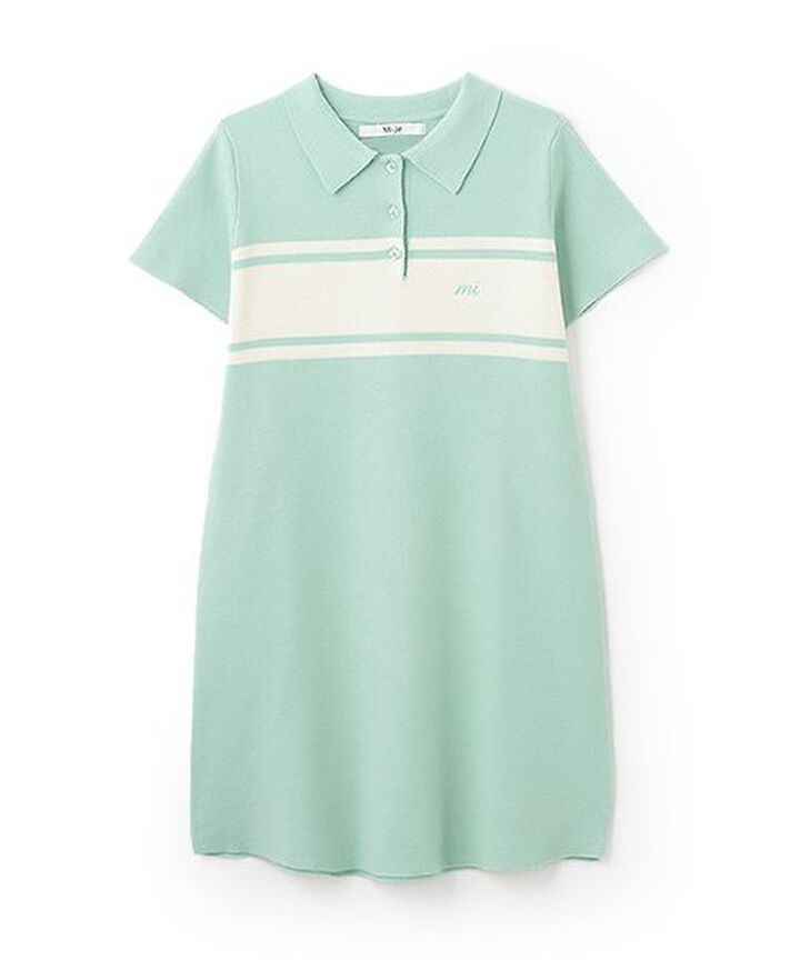 Knit Polo Dress,Navy, medium image number 4