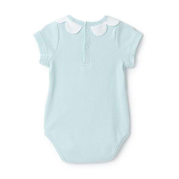 Scallop Trim Short-Sleeve Romper,Off white, medium image number 1