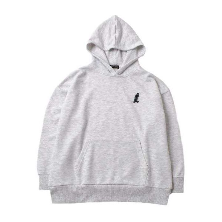 Fleece Skater Embroidery Big Parka,Milky white, medium image number 8