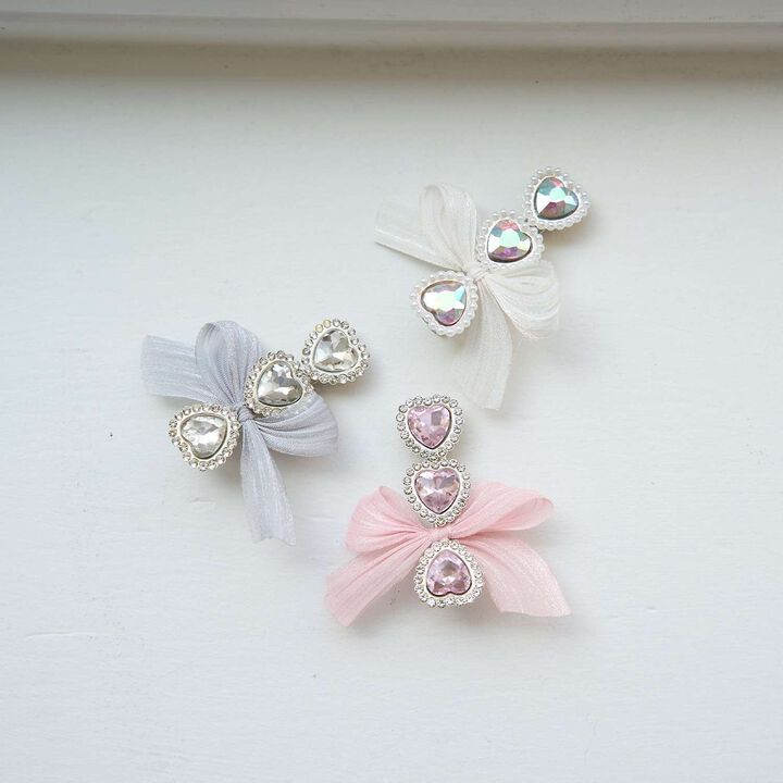 Sparkling Hair Clip with Ribbon,Pink, medium image number 10