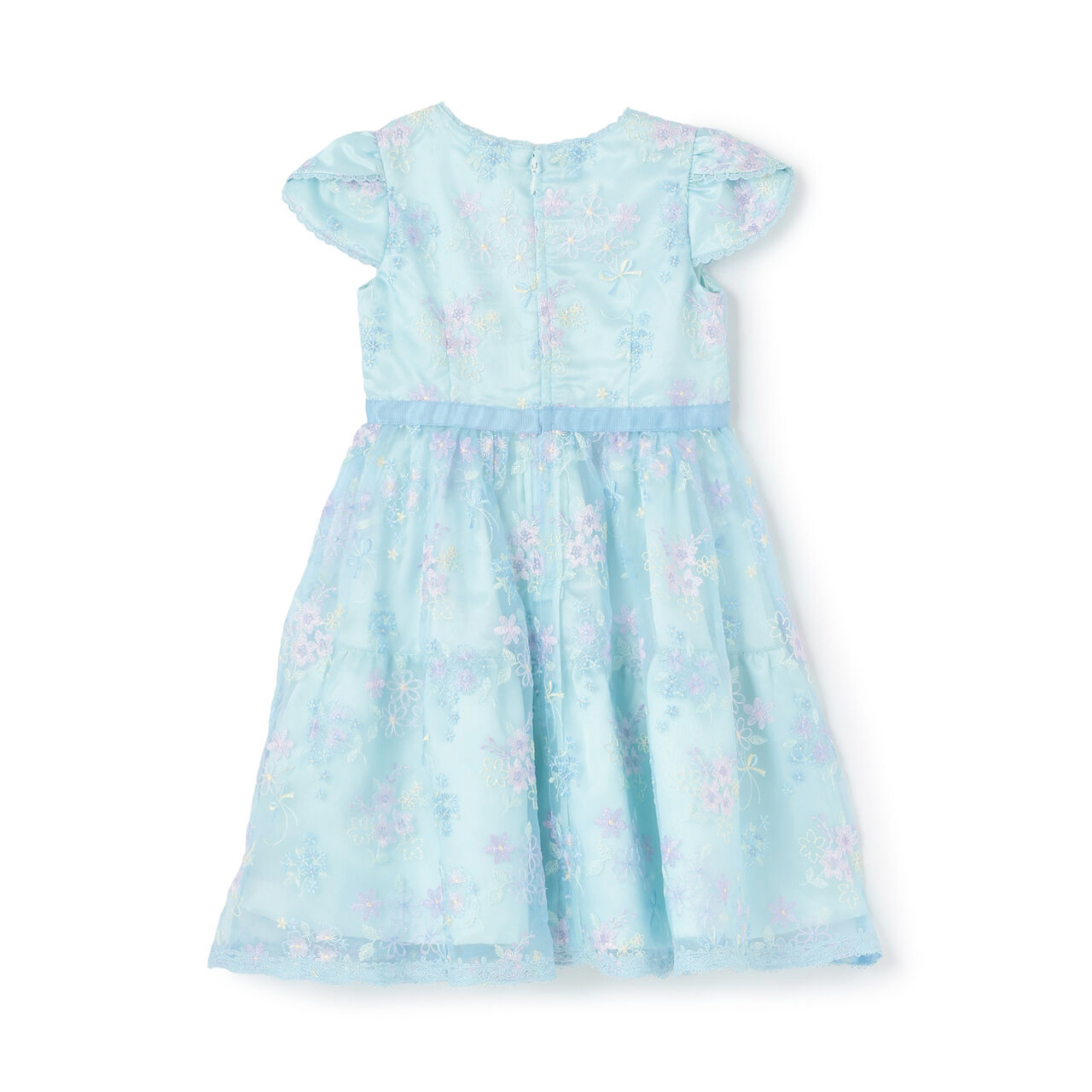 Flower Bouquet Lace Embroidery One-Piece Dress,Light pink, large image number 1