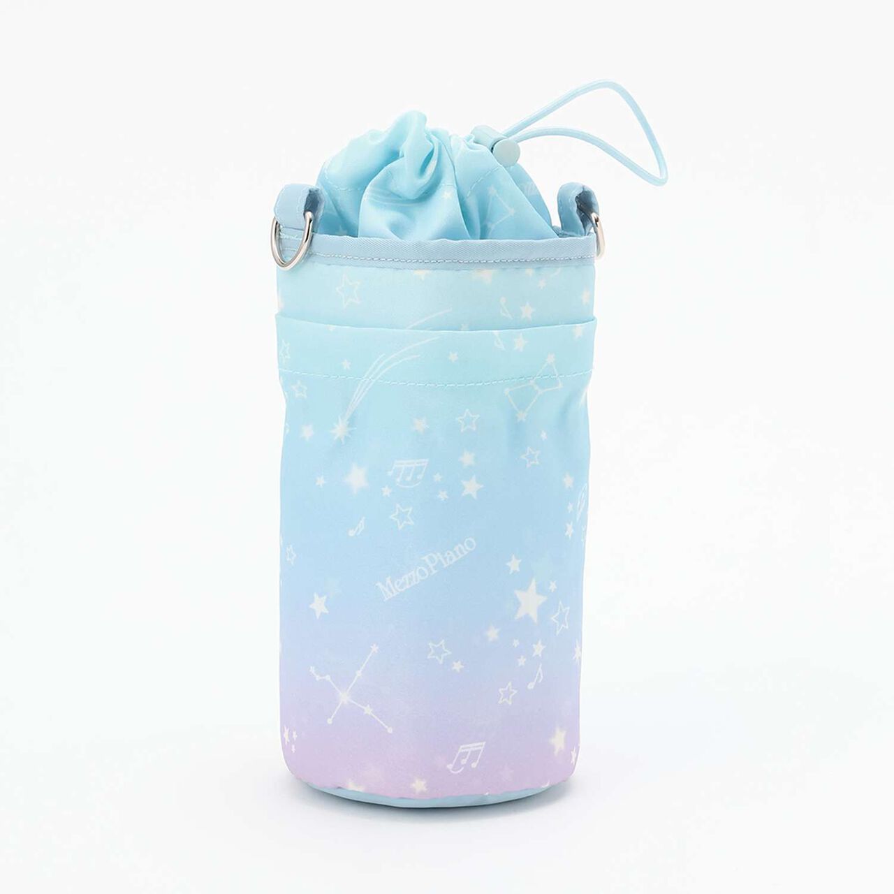 Zodiac & Musical Note Pattern Shoulder Bag with Bottle Holder♪,Black, large image number 7