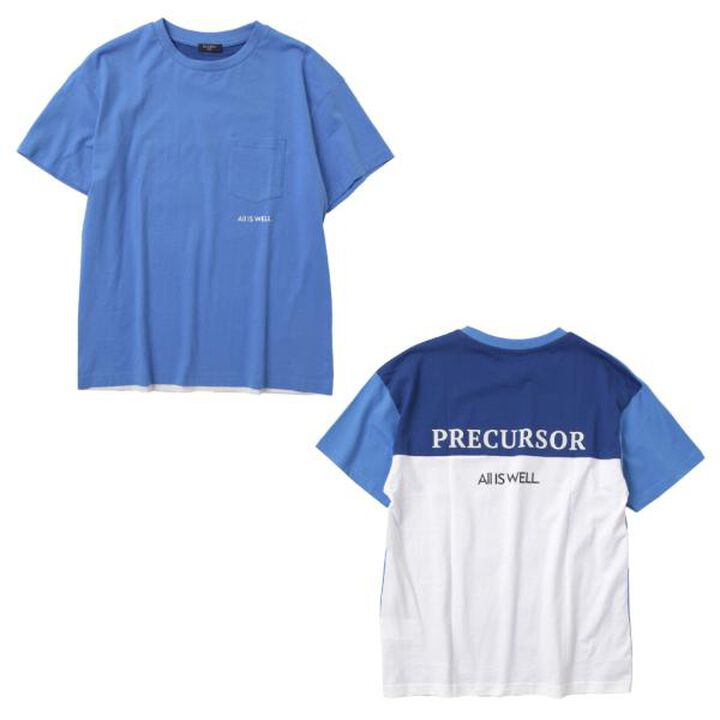 Color Block Logo Print Short Sleeve T-Shirt,Light blue, medium image number 10