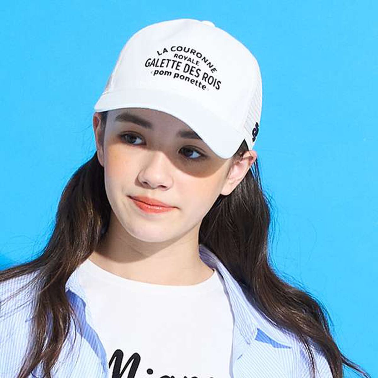 Logo Embroidery Mesh Cap,Off white, large image number 0