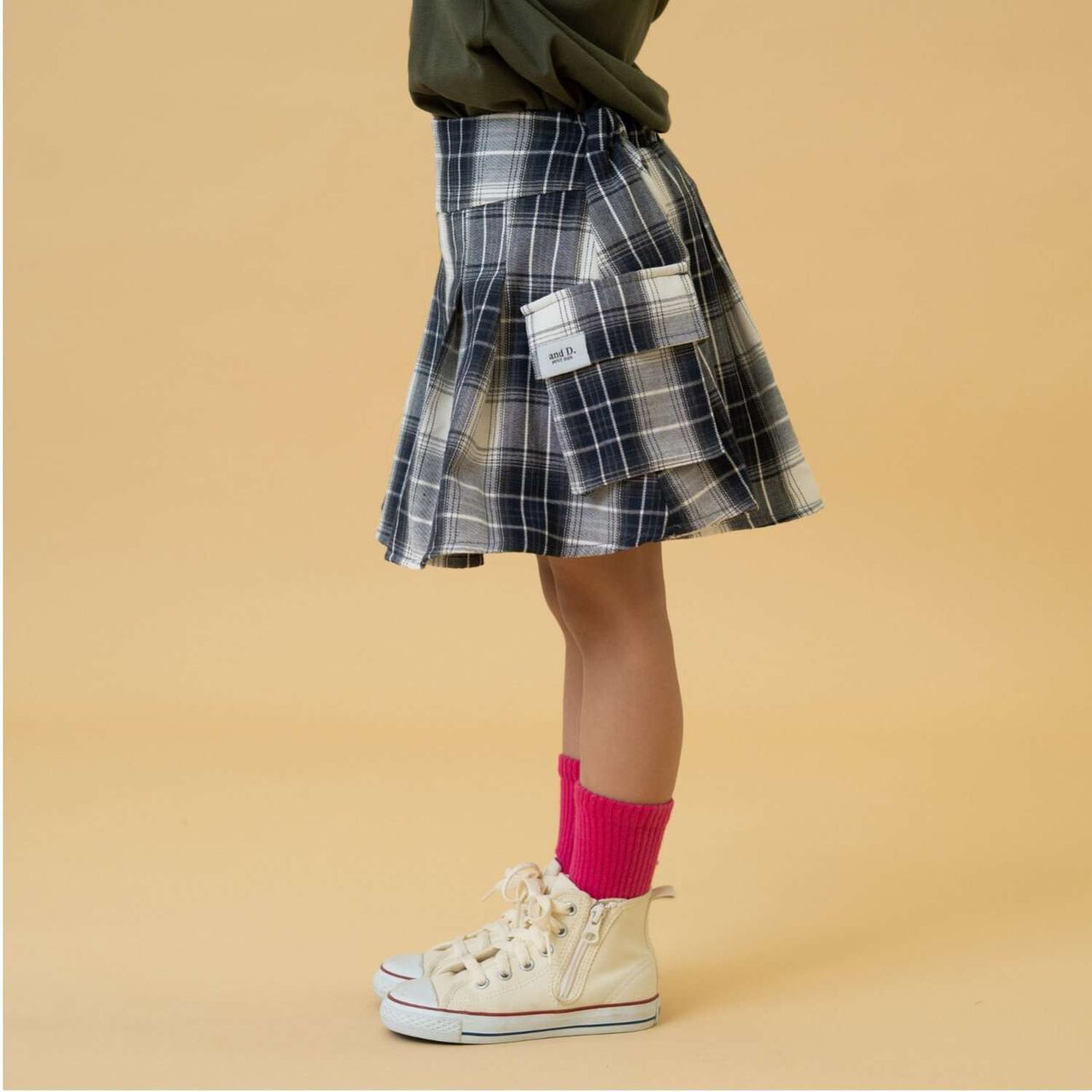 Pleated Cargo Culottes,Light khaki, large image number 1