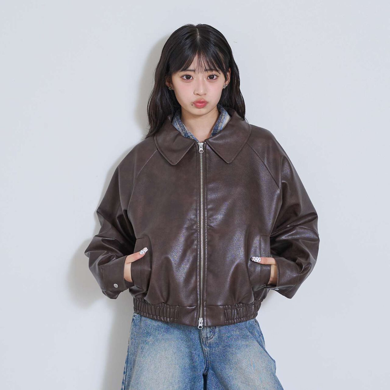 LTXC [Washable, Adjustable] Faux Leather Jacket,Black, large image number 1
