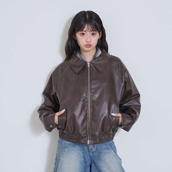LTXC [Washable, Adjustable] Faux Leather Jacket,Black, medium image number 1