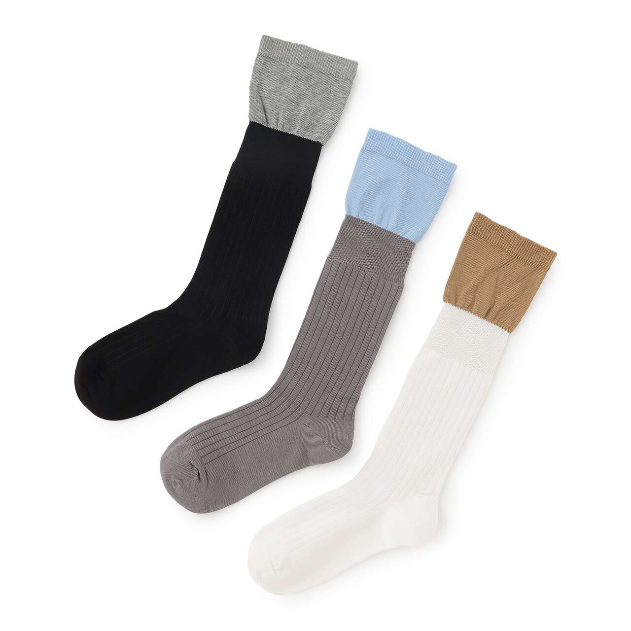 Layered-Style Knee-High Socks,White, large image number 3