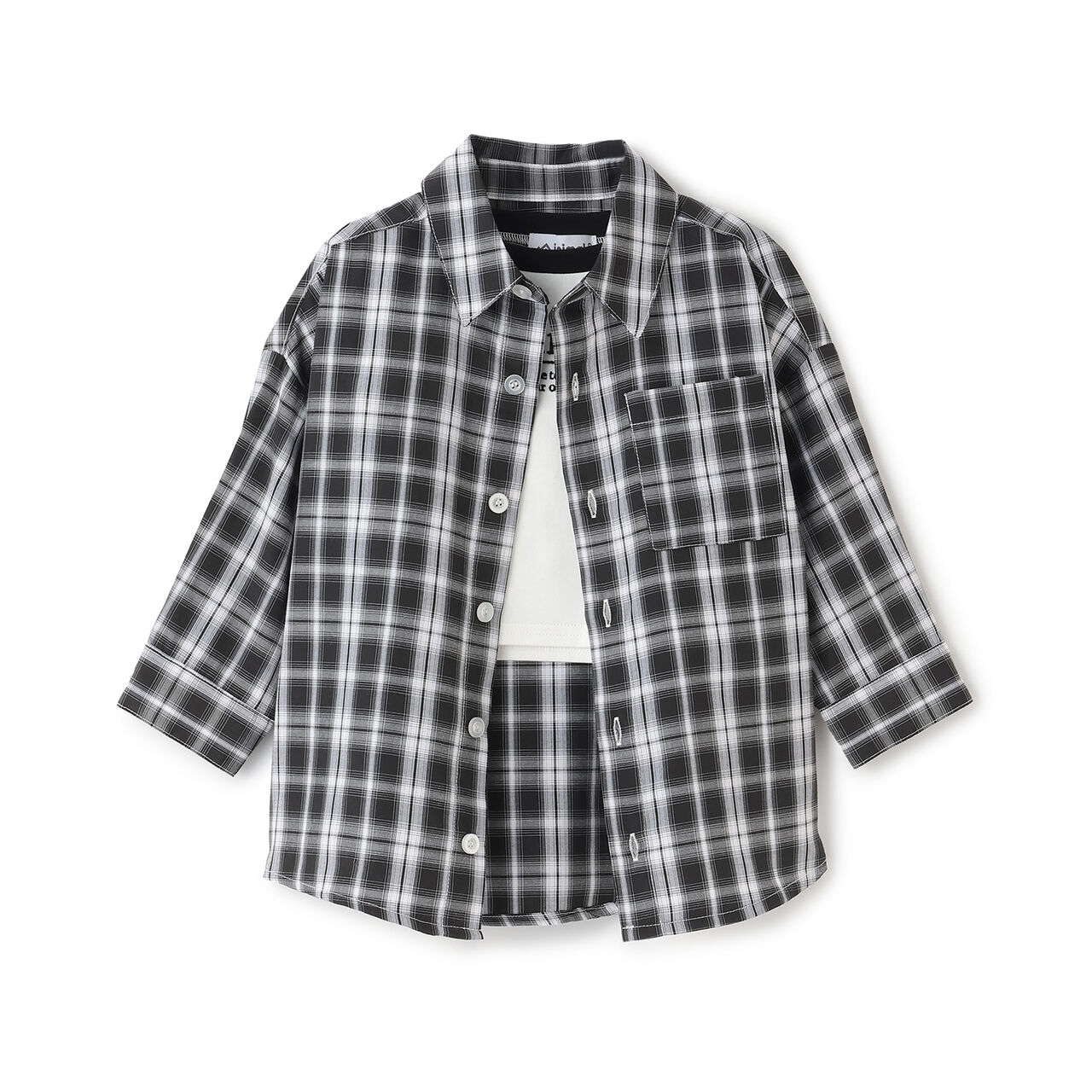 [Inner Wear Set] Long-Sleeve Checkered Shirt,Black, large image number 16