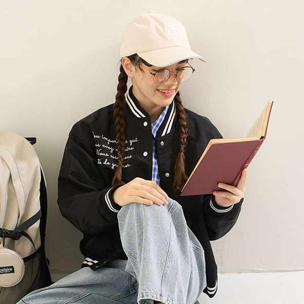 [AMI] Water-Repellent Ribbed Varsity Jacket,Ivory, large image number 19