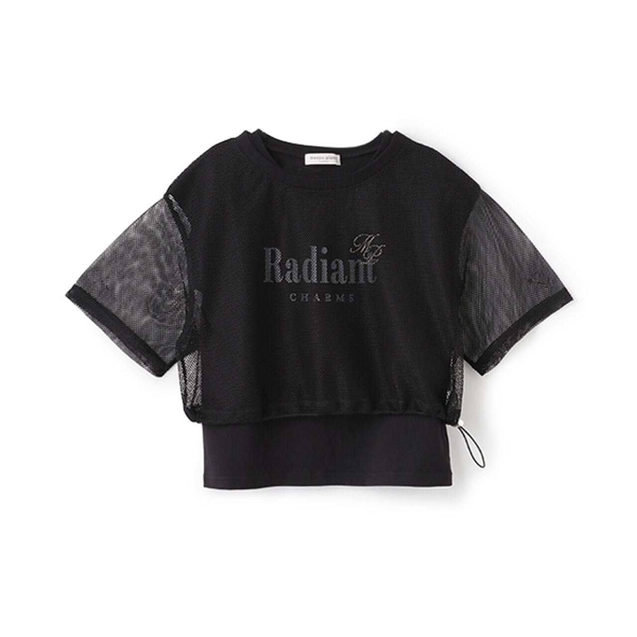 Mesh T-Shirt & T-Shirt Set,Black, large image number 0