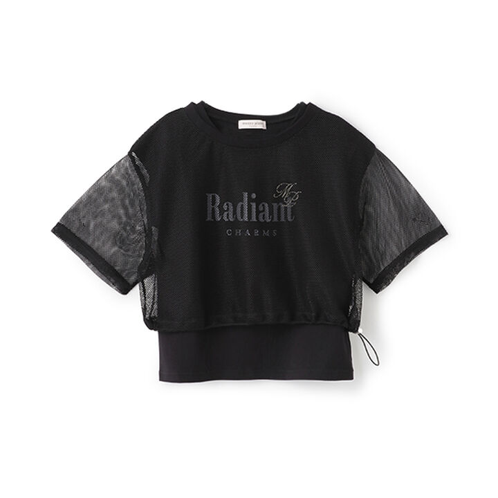 Mesh T-Shirt & T-Shirt Set,Black, medium image number 0