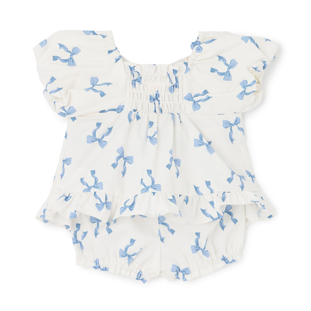 Link Ribbon All-Over Pattern Outfit Set,Blue, large image number 4