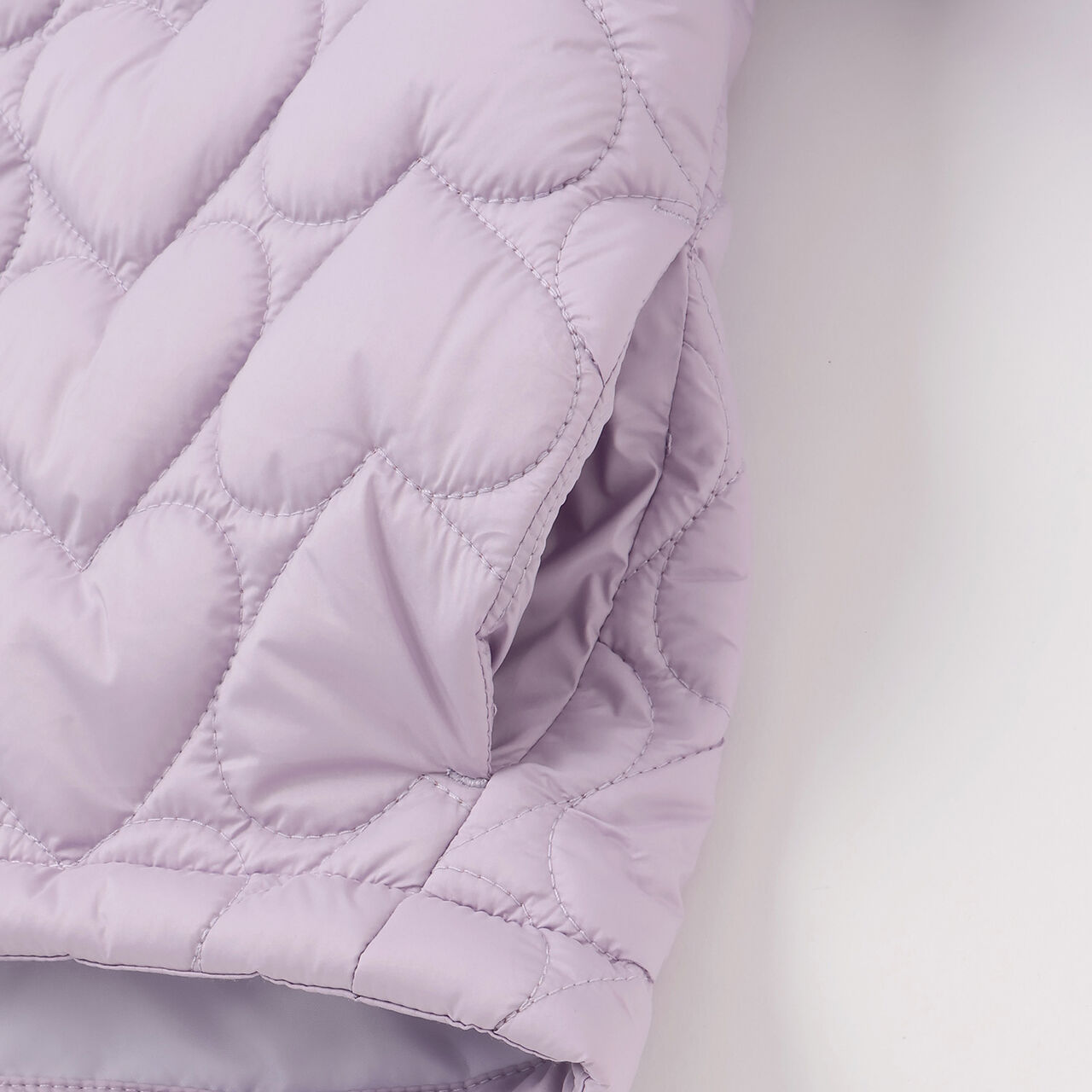 [Light and Fluffy] Heart Quilted Puff Jacket with Storage Pouch,Blue gray, large image number 24