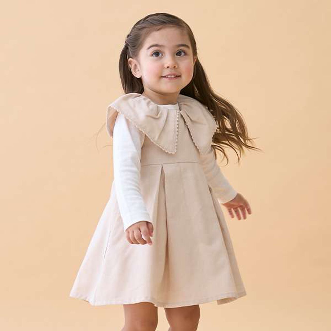 [Link] Big Collar Jumper Skirt,Navy, large image number 1