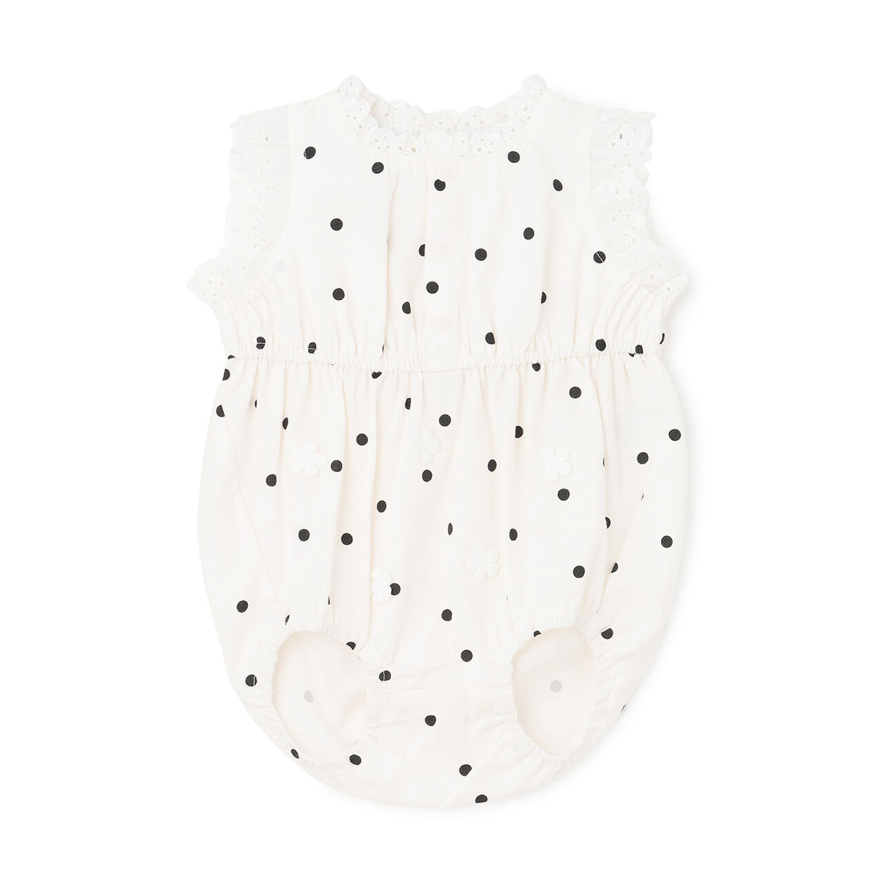 Link Cotton Lace Overalls,Ivory, large image number 0