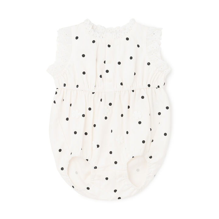 Link Cotton Lace Overalls,Ivory, medium image number 0