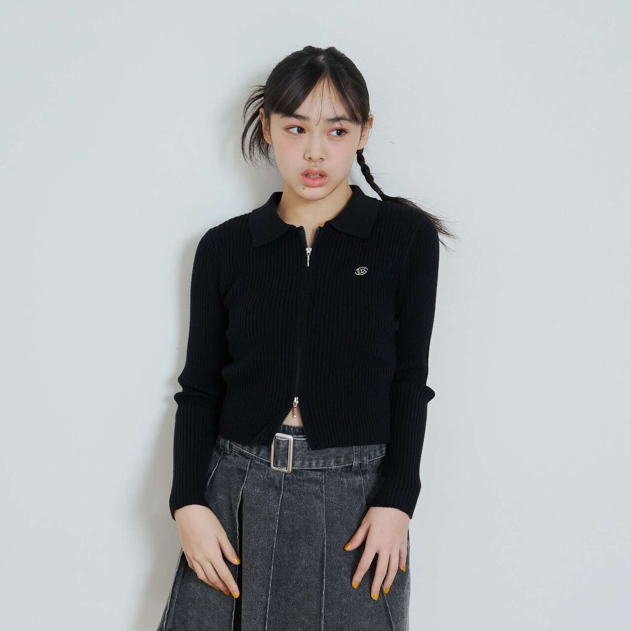 [LTXC] Washable Ribbed W Zipper Cardigan,Ivory, large image number 8