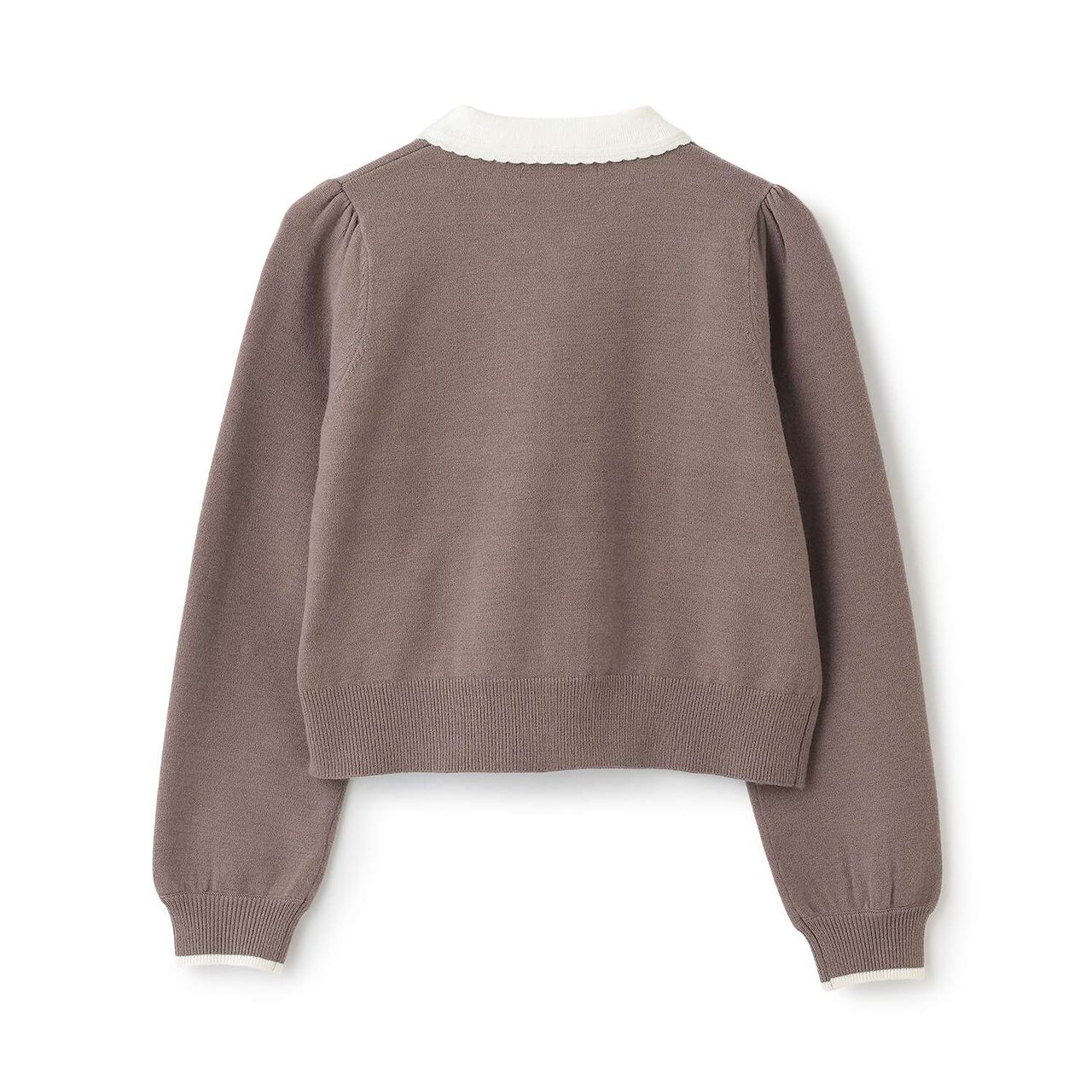 Frill Collar Cardigan,Mocha tea, large image number 8