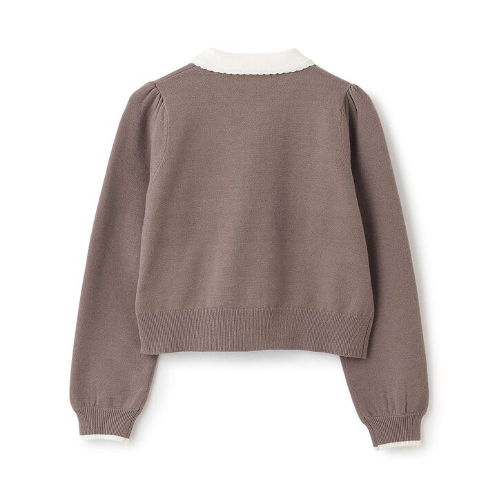 Frill Collar Cardigan,Mocha tea, medium image number 8