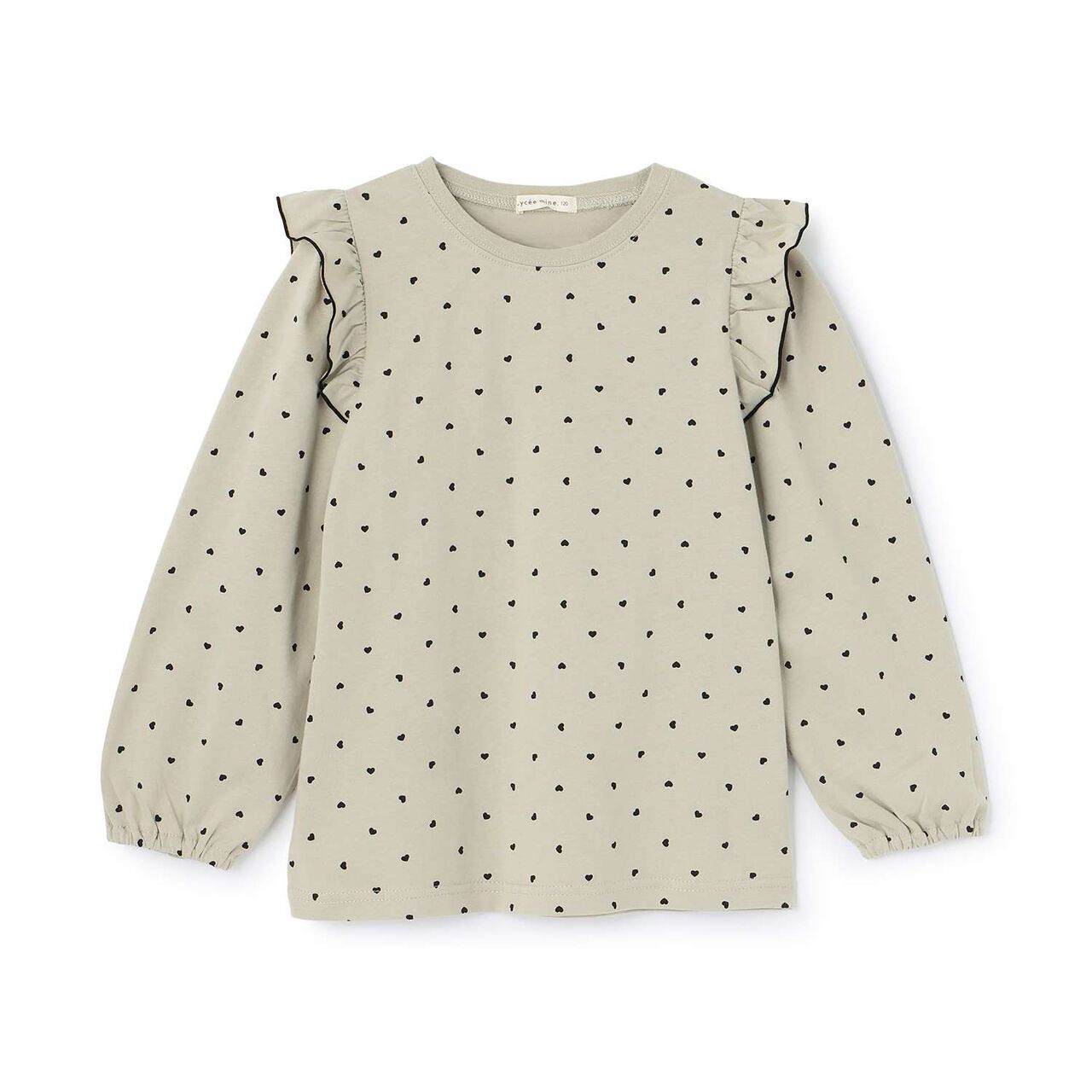 [100% Cotton] [Muteki T] [Stain Resistant/UV/Quick-Dry] Frilled Volume Sleeve All-Over Pattern T-Shirt for Girls [Kids],Blue gray, large image number 20