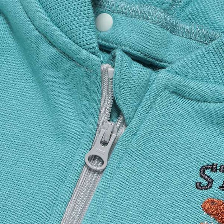 Dinosaur Color Block Zip-Up Parka,Blue, medium image number 8