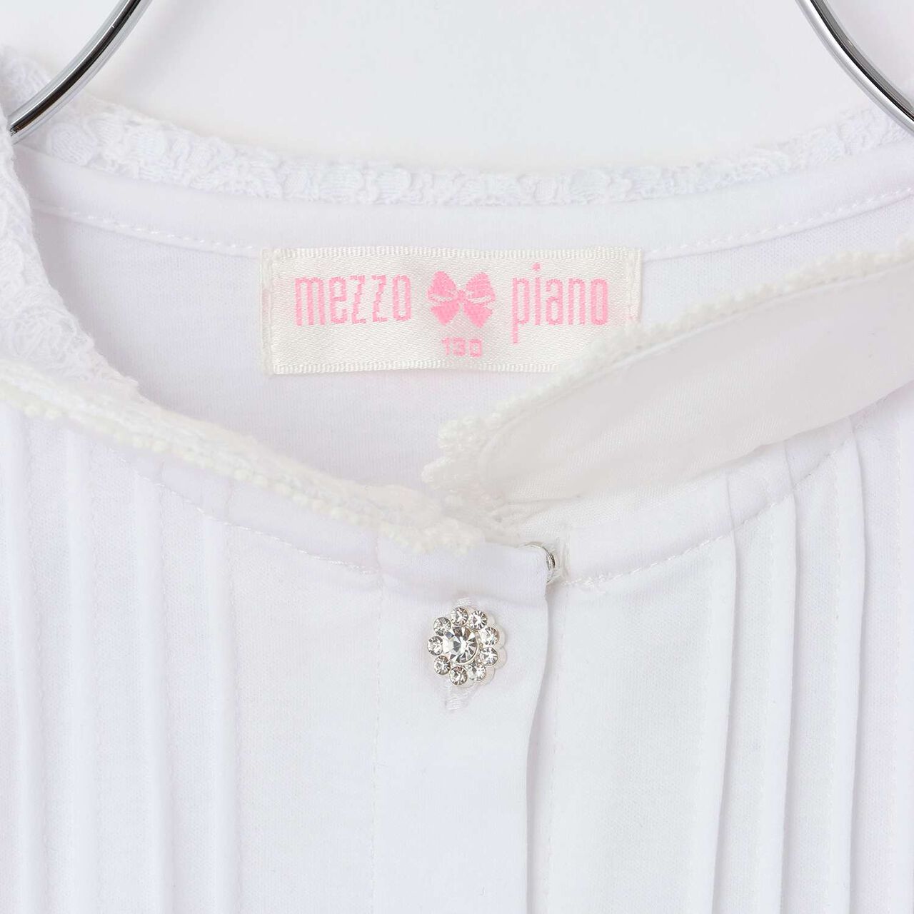 Lace Collar Cut and Sew Blouse,White, large image number 3