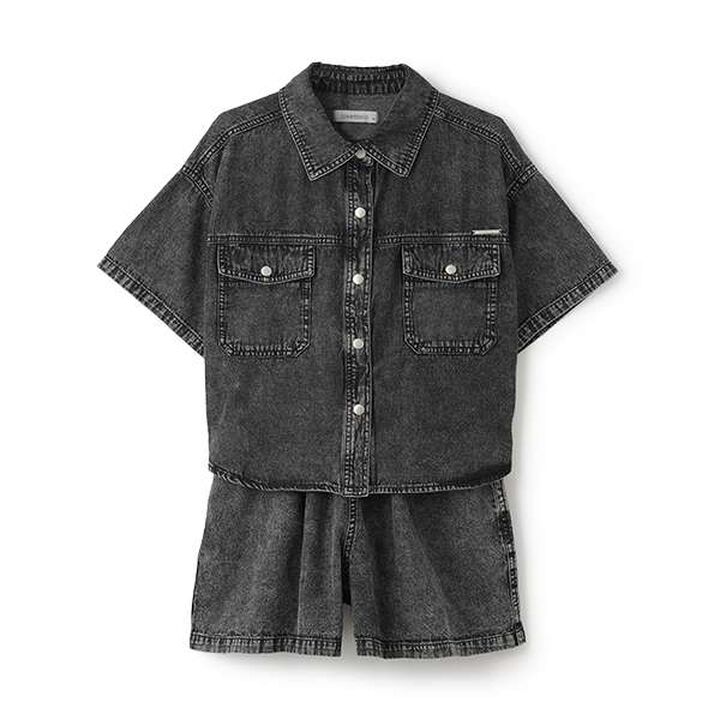 [100% Cotton] Denim Short-Sleeve Outfit Set,Blue, medium image number 5