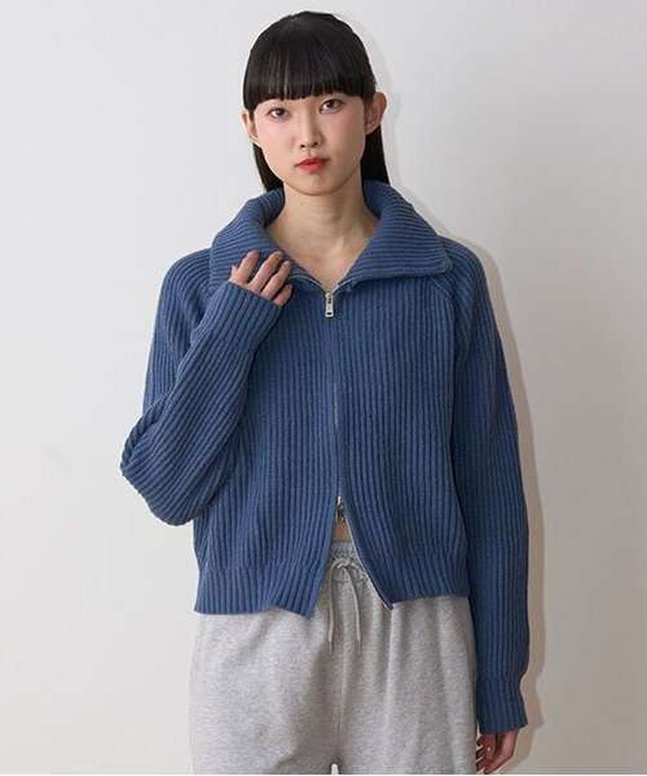 Stand Zip Knitwear,Top gray, medium image number 17