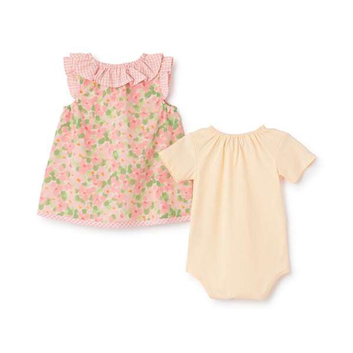 Flower Print Bodysuit Set,Pink, medium image number 1