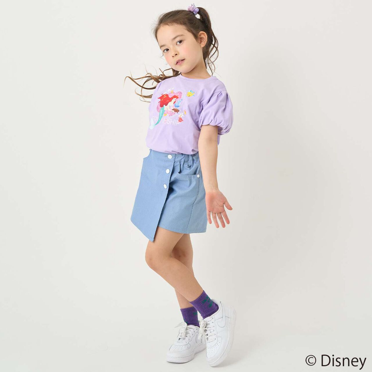 [Stain-resistant and Water-repellent] Disney Princess Puff Sleeve T-Shirt,White, large image number 15