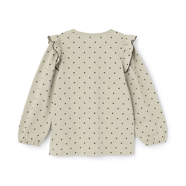 [100% Cotton] [Muteki T] [Stain Resistant/UV/Quick-Dry] Frilled Volume Sleeve All-Over Pattern T-Shirt for Girls [Kids],Blue gray, medium image number 21