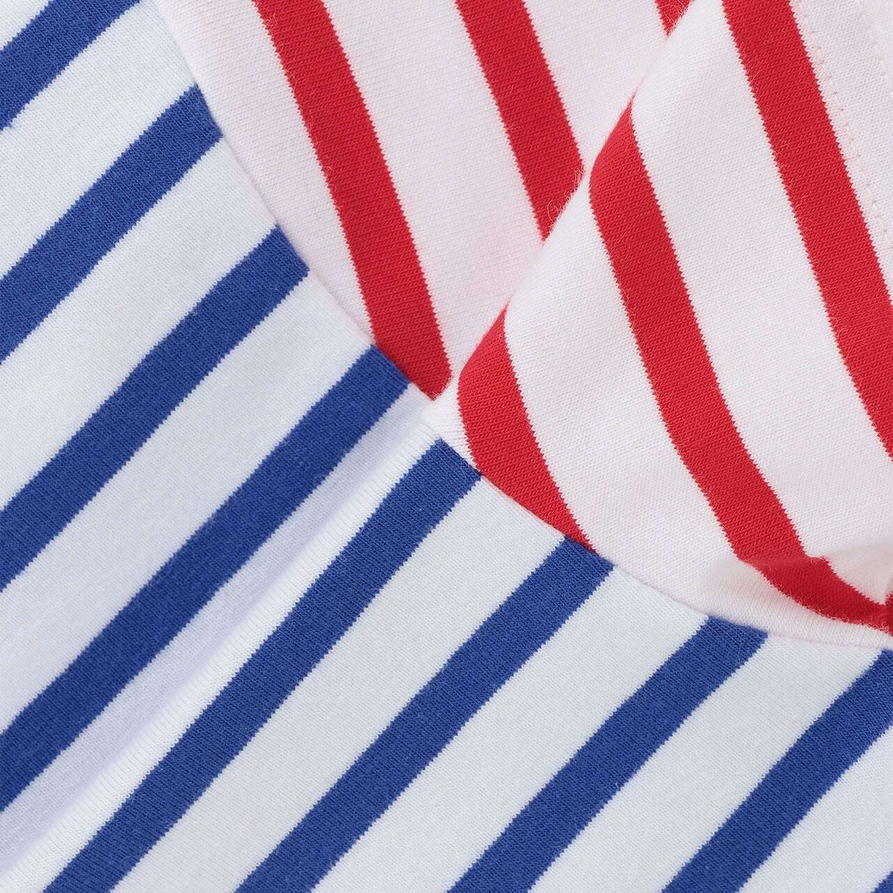 [Kobito Zukan] Stripe Pattern Short-Sleeve T-Shirt,Navy, large image number 8