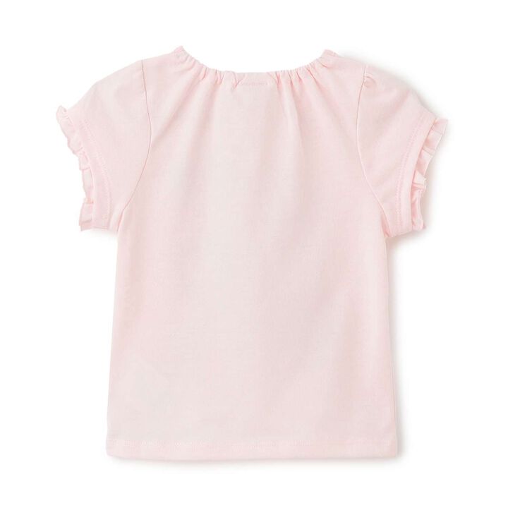 Ballet Motif Sleeve Frill T-Shirt,Light pink, medium image number 1
