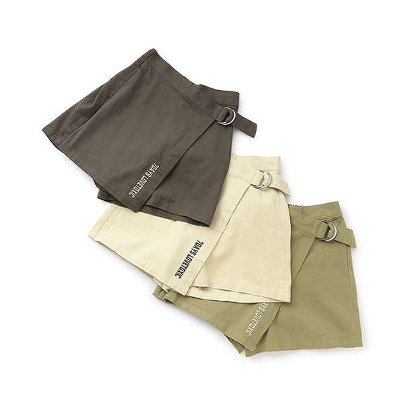 [7 Days] Wrap Culottes Skirt,Khaki, large image number 6