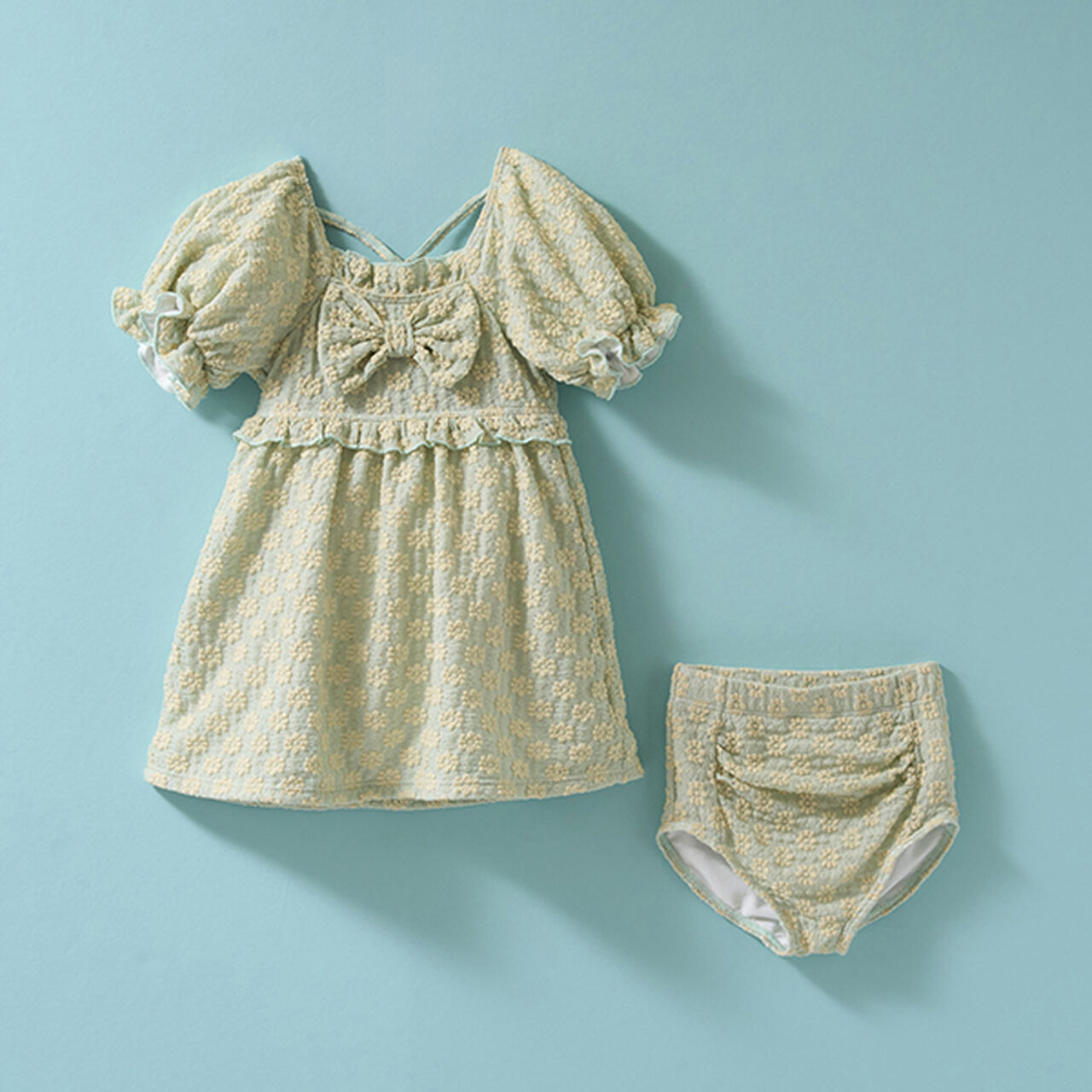 [SWIM] [UV Processing] Flower Jacquard One-Piece Dress Style Separates,Beige, large image number 11