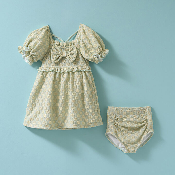 [SWIM] [UV Processing] Flower Jacquard One-Piece Dress Style Separates,Beige, medium image number 11