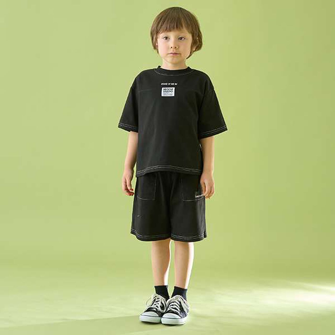 [Coordinatable Setup] [Kaiteki Tenjiku] Contrast Stitching 5-Length Pants,Deep blue, large image number 24