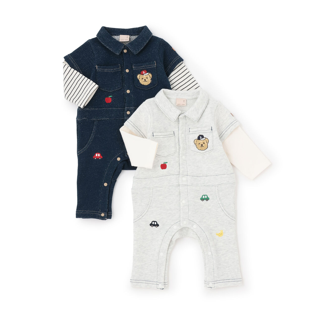 All-Over Embroidered Collared Coverall,Smoke white, large image number 21