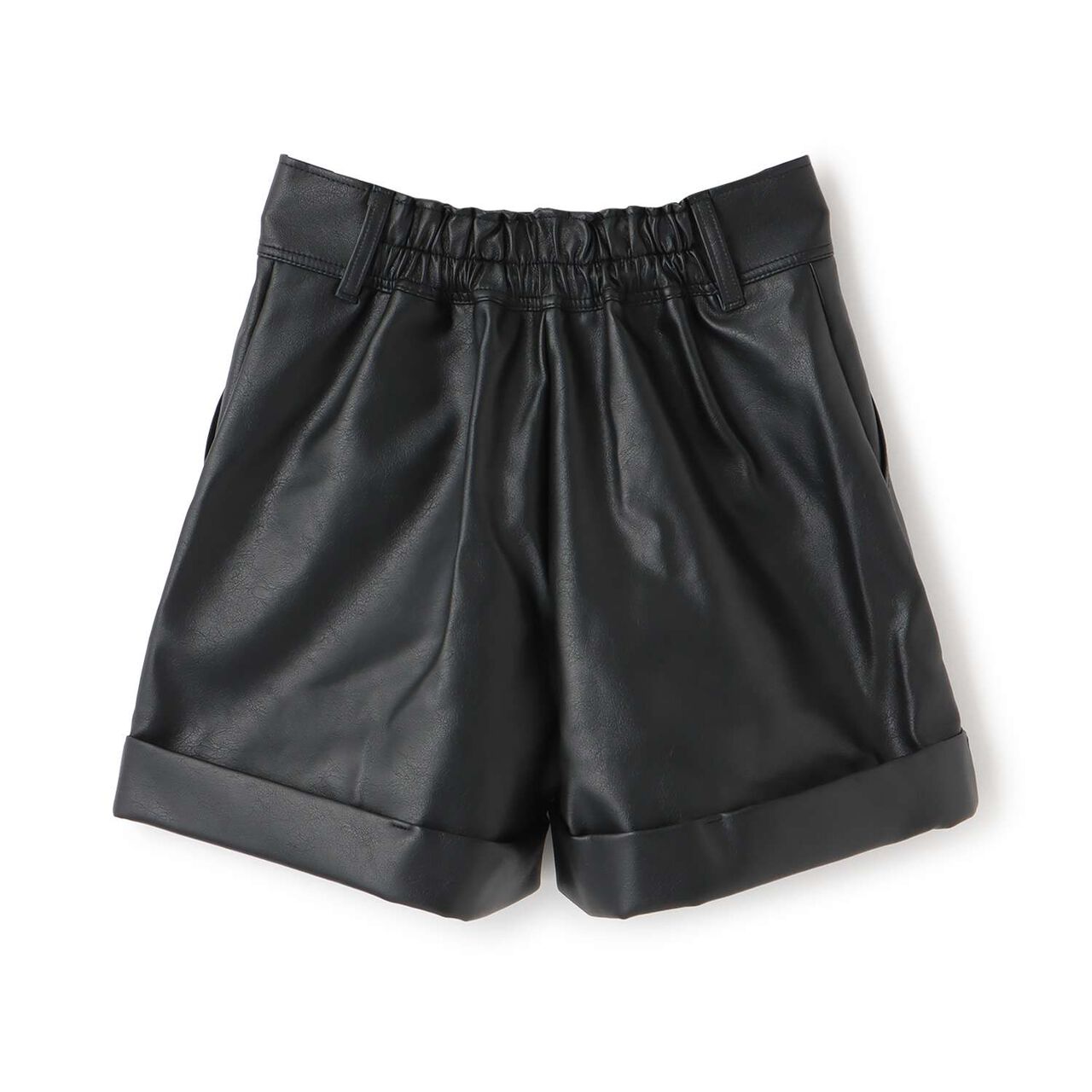 [LTXC] Faux Leather Shorts,Black, large image number 8